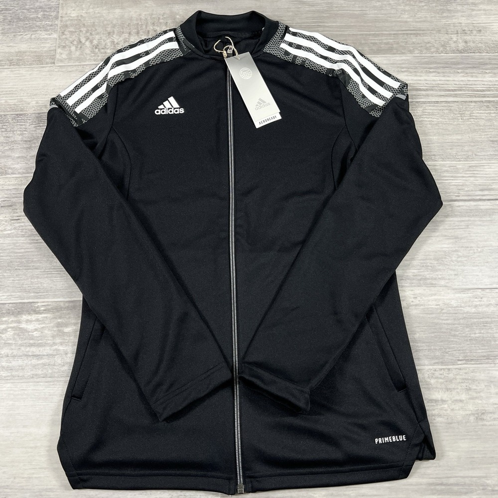 ADIDAS WOMEN'S SMALL BLACK/WHITE CONDIVO21 TRACK SOCCER FUTBOL‎ JACKET GH7125